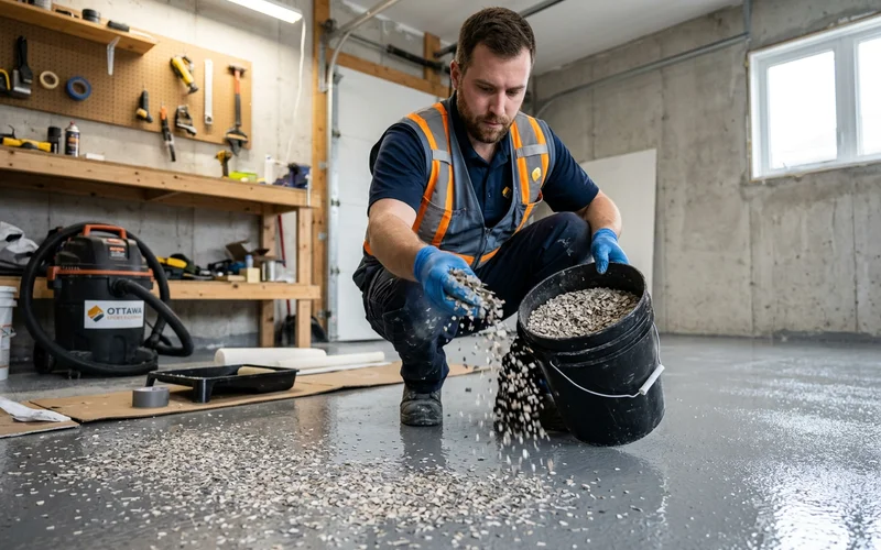 Broadcasting flake during epoxy install