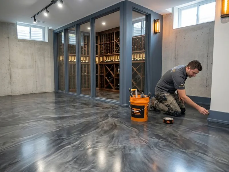 Metallic Gunmetal Silver basement