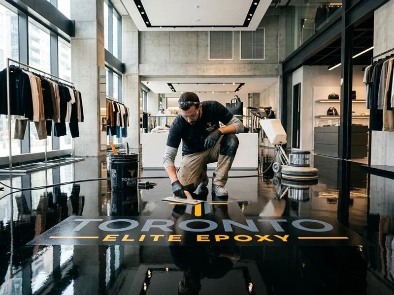 High-gloss showroom floor