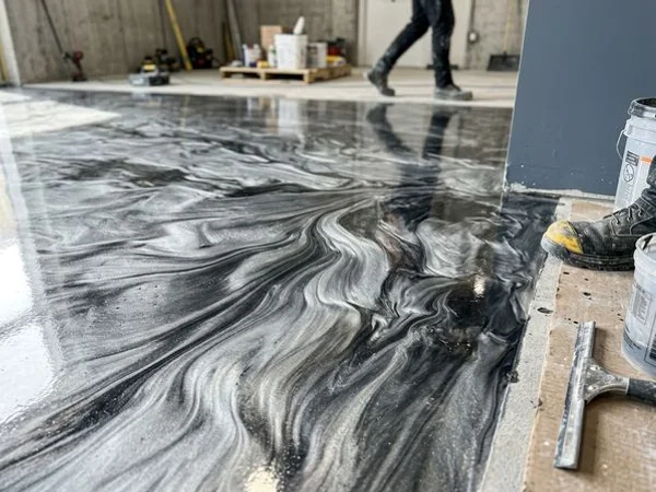 Decorative Metallic Epoxy Flooring in Ottawa, ON project 1