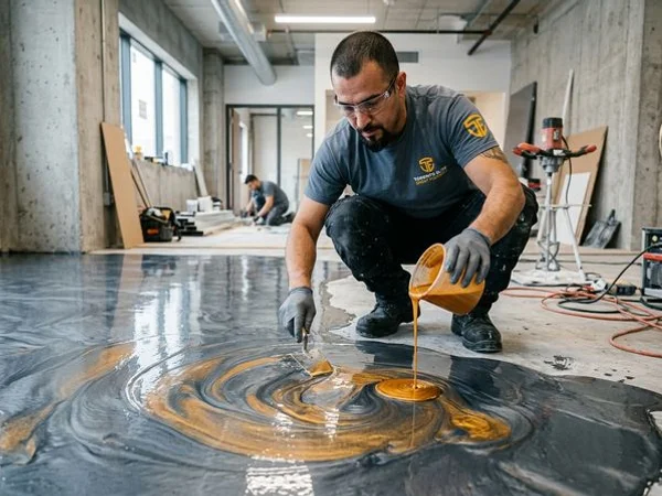 Decorative Metallic Epoxy Flooring in Ottawa, ON project 3
